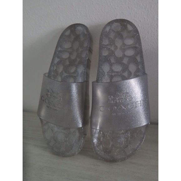 Coach C3068 Women's Sz 9B Ulyssa Sliver Slide Sandal - Picture 3 of 9